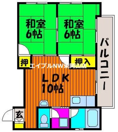 コーポ中納言Bの物件間取画像